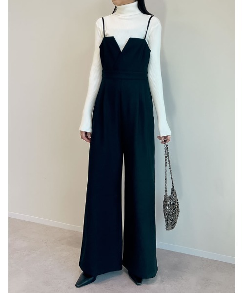 [低身長/高身長サイズ有]微起毛ツイルカッティングデザインオールインワン（つなぎ/オールインワン）｜Re:EDIT（リエディ）