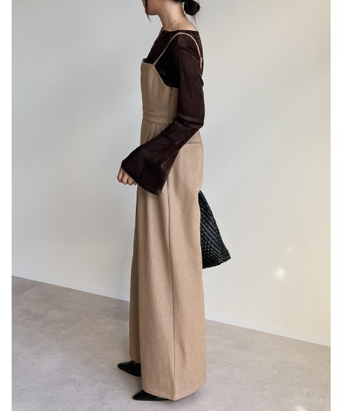 [低身長/高身長サイズ有]微起毛ツイルカッティングデザインオールインワン（つなぎ/オールインワン）｜Re:EDIT（リエディ）