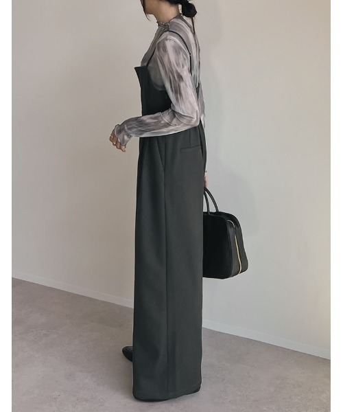 [低身長/高身長サイズ有]微起毛ツイルカッティングデザインオールインワン（つなぎ/オールインワン）｜Re:EDIT（リエディ）