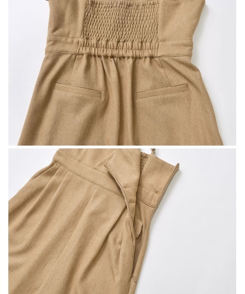 [低身長/高身長サイズ有]微起毛ツイルカッティングデザインオールインワン（つなぎ/オールインワン）｜Re:EDIT（リエディ）