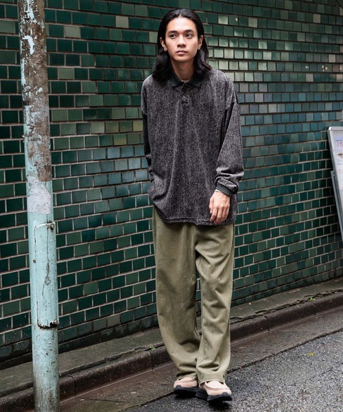 niko and...(ニコアンド)の「プリントベロアポロシャツ(ポロシャツ・メンズ・グレー/ブラウン・LARGE/MEDIUM)」の11枚目の写真