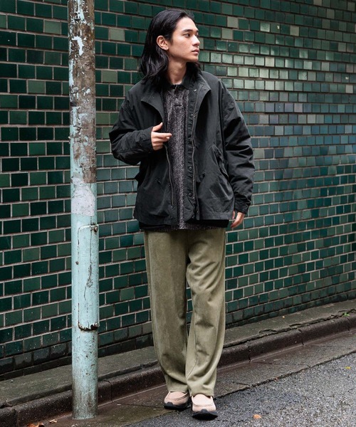 niko and...(ニコアンド)の「プリントベロアポロシャツ(ポロシャツ・メンズ・グレー/ブラウン・LARGE/MEDIUM)」の14枚目の写真