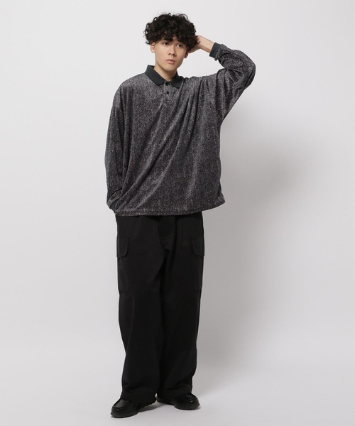 niko and...(ニコアンド)の「プリントベロアポロシャツ(ポロシャツ・メンズ・グレー/ブラウン・LARGE/MEDIUM)」の19枚目の写真