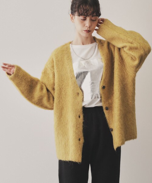 VIRAL.（バイラル）の「【VIRAL．】モヘヤタッチカーディガン（カーディガン/ボレロ・レディース・ブルー/ピンク系/グリーン/イエロー・00）」の3枚目の写真