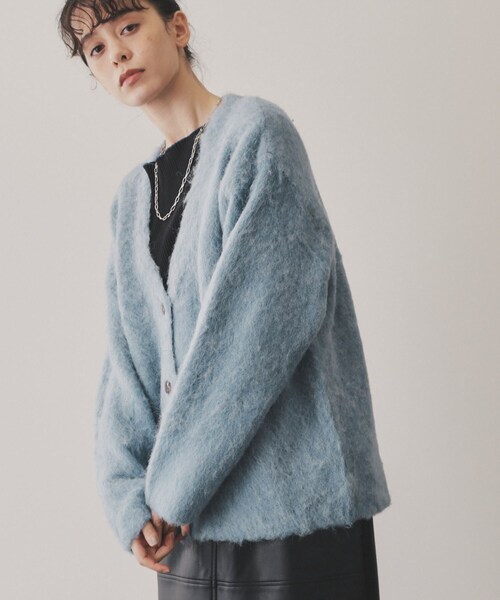 VIRAL.（バイラル）の「【VIRAL．】モヘヤタッチカーディガン（カーディガン/ボレロ・レディース・ブルー/ピンク系/グリーン/イエロー・00）」の2枚目の写真