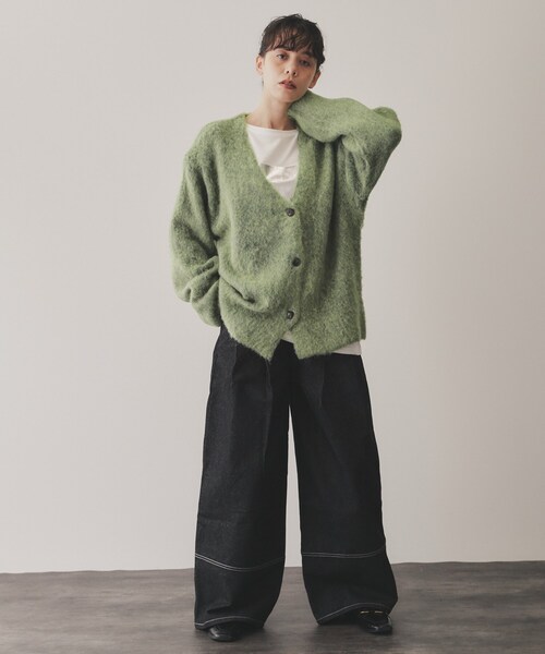 VIRAL.（バイラル）の「【VIRAL．】モヘヤタッチカーディガン（カーディガン/ボレロ・レディース・ブルー/ピンク系/グリーン/イエロー・00）」の9枚目の写真