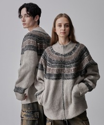 【CLEL】Nordic Design Jacquard Drivers Knit / ノルディックデザイン ジャガードドライバーズニット