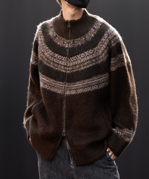 CLEL(クレイル)の「【CLEL】Nordic Design Jacquard Drivers Knit / ノルディックデザイン ジャガードドライバーズニット(ニット/セーター・メンズ・ブラウン系/ブラック系/モカ・XS/S/M/L)」の13枚目の写真