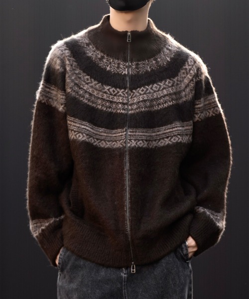CLEL(クレイル)の「【CLEL】Nordic Design Jacquard Drivers Knit / ノルディックデザイン ジャガードドライバーズニット(ニット/セーター・メンズ・ブラウン系/ブラック系/モカ・XS/S/M/L)」の17枚目の写真