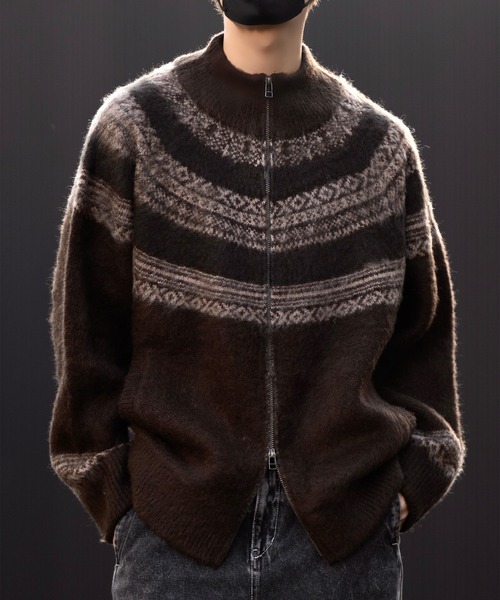 CLEL(クレイル)の「【CLEL】Nordic Design Jacquard Drivers Knit / ノルディックデザイン ジャガードドライバーズニット(ニット/セーター・メンズ・ブラウン系/ブラック系/モカ・XS/S/M/L)」の18枚目の写真