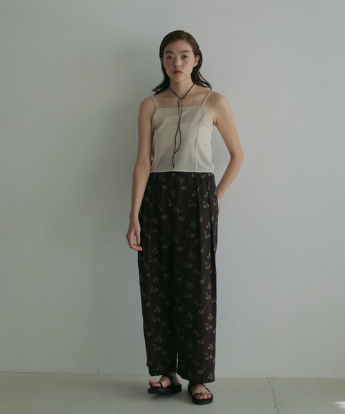 anuke（アンヌーク）の「Flower Jacquard Pants（その他パンツ・レディース・ネイビー/ボルドー・36inch/38inch）」の7枚目の写真