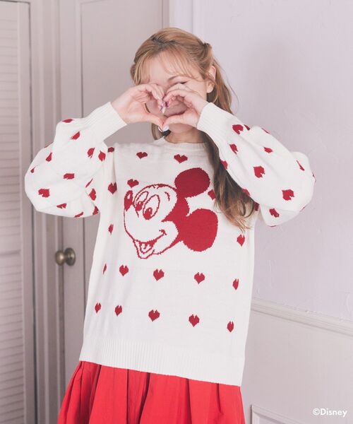 Disney(ディズニー)の「ミッキー/ジャガードニットプルオーバー(ニット/セーター・レディース・オフホワイト/ブラック・FREE)」の2枚目の写真