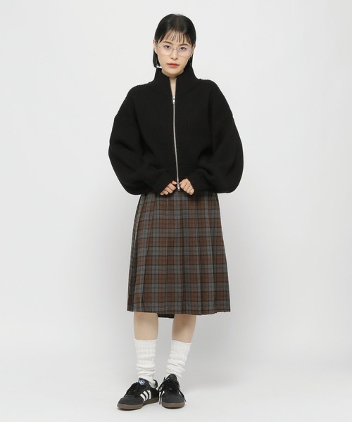 ALAND(エーランド)の「【UNISEX】ALAND/ZIPニットブルゾン(ブルゾン・レディース・ブラック/カーキ・SMALL/LARGE)」の3枚目の写真