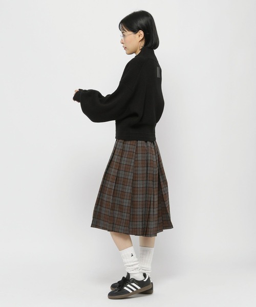 ALAND(エーランド)の「【UNISEX】ALAND/ZIPニットブルゾン(ブルゾン・レディース・ブラック/カーキ・SMALL/LARGE)」の4枚目の写真