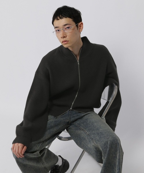 セール】【UNISEX】ALAND／ZIPニットブルゾン（ブルゾン）｜ALAND