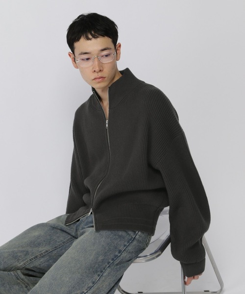 ALAND(エーランド)の「【UNISEX】ALAND/ZIPニットブルゾン(ブルゾン・レディース・ブラック/カーキ・SMALL/LARGE)」の10枚目の写真