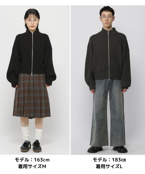 ALAND(エーランド)の「【UNISEX】ALAND/ZIPニットブルゾン(ブルゾン・レディース・ブラック/カーキ・SMALL/LARGE)」の14枚目の写真