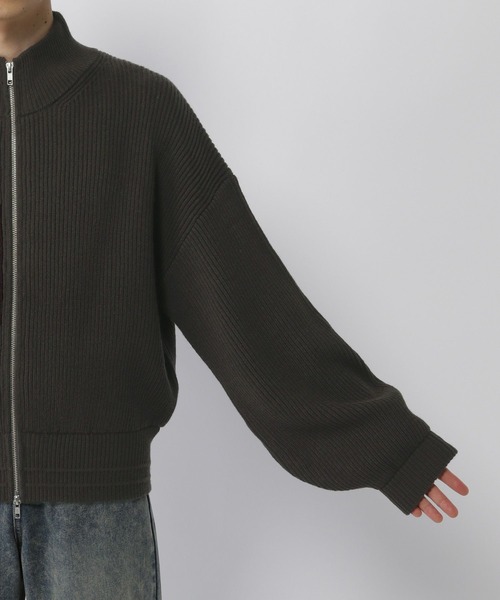 ALAND(エーランド)の「【UNISEX】ALAND/ZIPニットブルゾン(ブルゾン・レディース・ブラック/カーキ・SMALL/LARGE)」の21枚目の写真