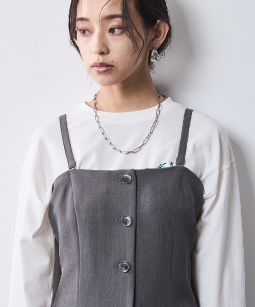 CHIC STYLE(シックスタイル)の「キャミソールビスチェ <大きいサイズ有>シックスタイル(キャミソール・レディース・ブラック/グレー・M/L/LL/3L/4L/5L)」の13枚目の写真