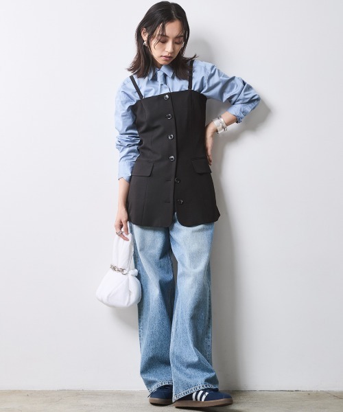 CHIC STYLE(シックスタイル)の「キャミソールビスチェ <大きいサイズ有>シックスタイル(キャミソール・レディース・ブラック/グレー・M/L/LL/3L/4L/5L)」の8枚目の写真