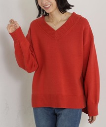 ザックリVネックチュニック