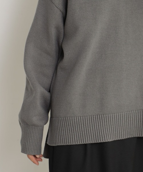 FOUND GOOD（ファウンドグッド）の「ザックリVネックチュニック（ニット/セーター・レディース・グリーン系5/アイボリー/ブラック/ブルー系5/グレー系5/レッド系5・S/M/L）」の13枚目の写真