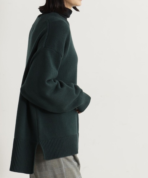 FOUND GOOD（ファウンドグッド）の「ザックリVネックチュニック（ニット/セーター・レディース・グリーン系5/アイボリー/ブラック/ブルー系5/グレー系5/レッド系5・S/M/L）」の9枚目の写真