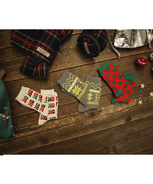 BREEZE（ブリーズ）の「クリスマスソックス（ソックス/靴下・キッズ・グレー/キナリ/レッド・15 /18/21/24）」の6枚目の写真