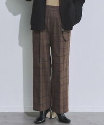 IEDIT | IEDIT コットン100%の起毛素材で肌心地やさしいチェックワイドパンツ(その他パンツ)