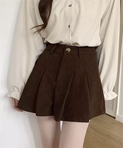 FREE STYLISTS（フリー スタイリスト）の「ウエストタック　コーデュロイショートパンツ（その他パンツ・レディース・ブラウン/ブラック/カーキ・S/M/L/2XL/4XL/XL/3XL）」の21枚目の写真