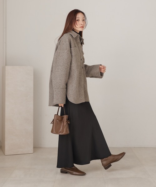 Bab（バブ）の「ループツイードシャツジャケット（その他アウター・レディース・アイボリー/ブラウン・FREE）」の6枚目の写真