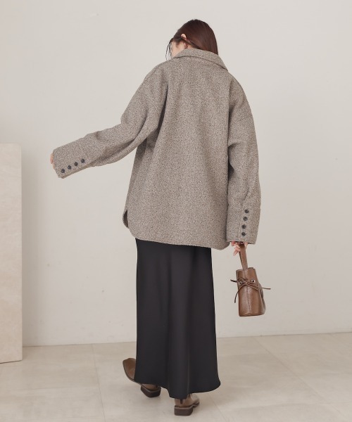 Bab（バブ）の「ループツイードシャツジャケット（その他アウター・レディース・アイボリー/ブラウン・FREE）」の9枚目の写真