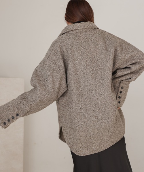 Bab（バブ）の「ループツイードシャツジャケット（その他アウター・レディース・アイボリー/ブラウン・FREE）」の10枚目の写真