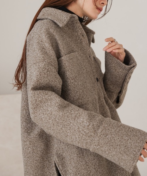 Bab（バブ）の「ループツイードシャツジャケット（その他アウター・レディース・アイボリー/ブラウン・FREE）」の13枚目の写真