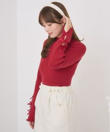 ems excite | 袖リボンハイネックNTPO(ニット/セーター)