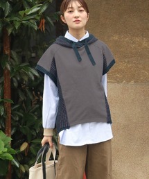 ニット切り替えフードベスト