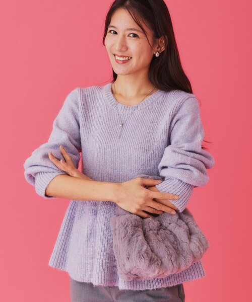 新品未使用　emmi ラメニットトップス　ネイビー 楽天市場】エミ emmi ラメニットナロースカート レディース