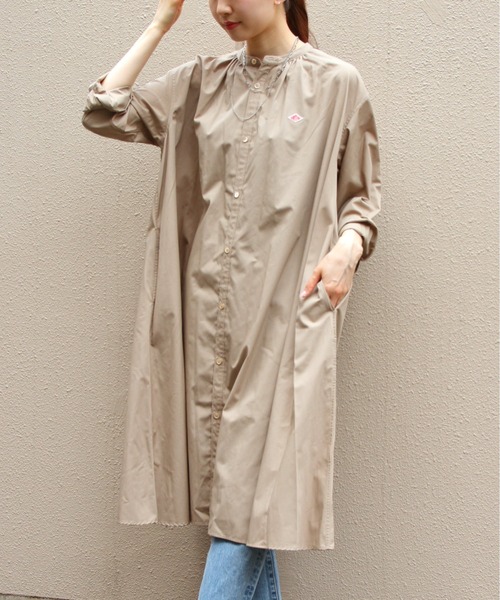 DANTON（ダントン）の「DANTON/ダントン　ギャザードレス　GATHER DRESS　DT-G0092 HTC（シャツワンピース・レディース・サックスブルー/ベージュ・36）」の8枚目の写真