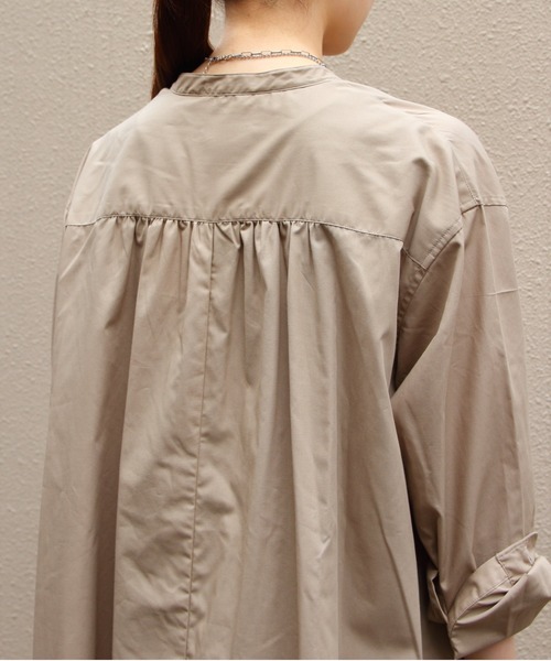 DANTON（ダントン）の「DANTON/ダントン　ギャザードレス　GATHER DRESS　DT-G0092 HTC（シャツワンピース・レディース・サックスブルー/ベージュ・36）」の13枚目の写真