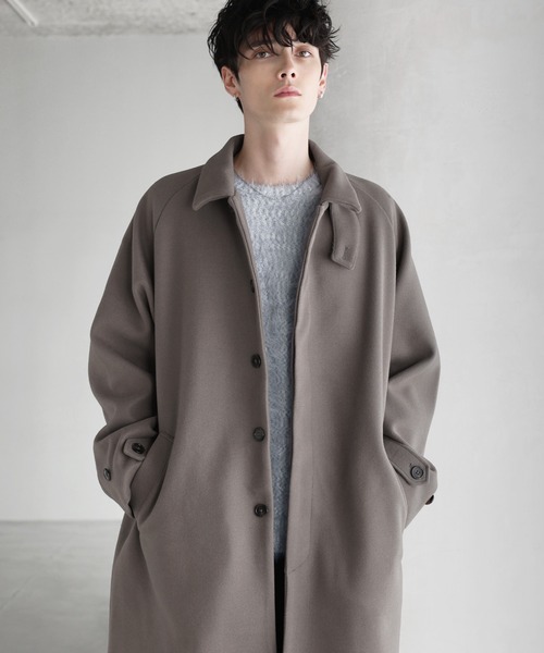 ASTRONOMY(アストロノミー)の「ビッグシルエットスタンドネック仕様2wayメルトンステンカラーコート(ステンカラーコート・メンズ・チャコール/モカ/ネイビー/ダークブラウン/アイボリー/ブラック/グレイッシュベージュ・S/M/L/XL)」の1枚目の写真