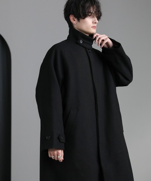 ASTRONOMY(アストロノミー)の「ビッグシルエットスタンドネック仕様2wayメルトンステンカラーコート(ステンカラーコート・メンズ・チャコール/モカ/ネイビー/ダークブラウン/アイボリー/ブラック/グレイッシュベージュ・S/M/L/XL)」の19枚目の写真