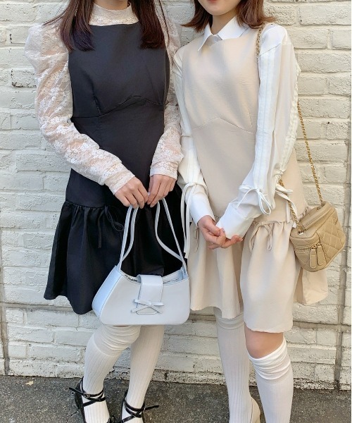 Silly（シリー）の「ノースリーブリボンミニワンピース（ワンピース・レディース・ホワイト/ブラック・FREE）」の20枚目の写真