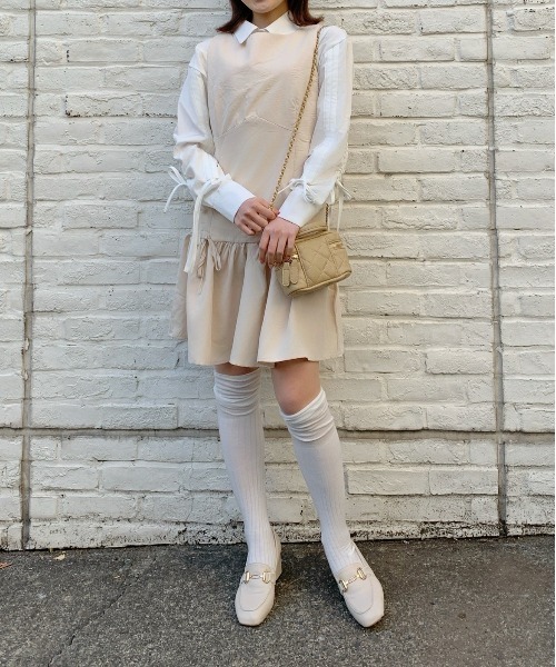 Saturdayclub ベルベット リボン ノースリーブ ミニワンピース dress】リボンベルトデニムノースリーブミニワンピース JY5168