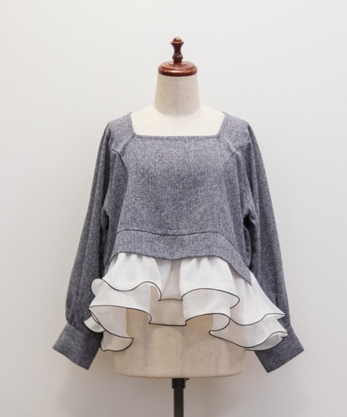 レイヤード風フリルブラウス[14953276] レイヤード風フリルブラウス（シャツ/ブラウス）｜CLETTE