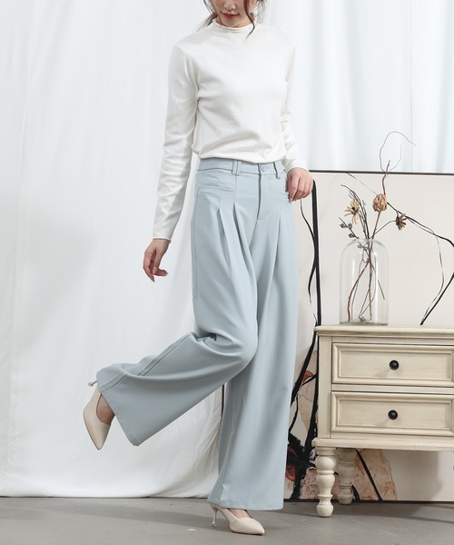 aimoha(アイモハ)の「aimoha/ストレートレッグワイドレッグパンツ(スラックス・レディース・ブラック/ベージュ/ミント/ライトパープル・SMALL/MEDIUM/LARGE/X-LARGE)」の19枚目の写真