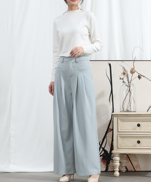 aimoha(アイモハ)の「aimoha/ストレートレッグワイドレッグパンツ(スラックス・レディース・ブラック/ベージュ/ミント/ライトパープル・SMALL/MEDIUM/LARGE/X-LARGE)」の20枚目の写真