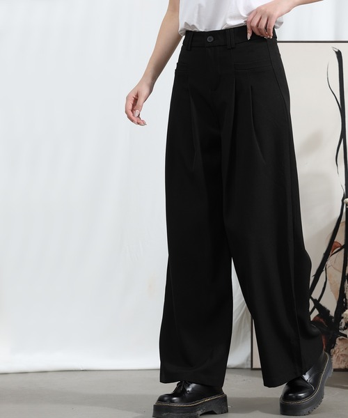 aimoha(アイモハ)の「aimoha/ストレートレッグワイドレッグパンツ(スラックス・レディース・ブラック/ベージュ/ミント/ライトパープル・SMALL/MEDIUM/LARGE/X-LARGE)」の8枚目の写真