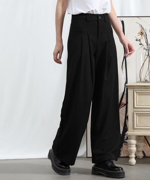 aimoha(アイモハ)の「aimoha/ストレートレッグワイドレッグパンツ(スラックス・レディース・ブラック/ベージュ/ミント/ライトパープル・SMALL/MEDIUM/LARGE/X-LARGE)」の9枚目の写真