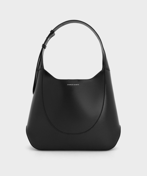 CHARLES & KEITH(チャールズ & キース)の「Sigrid シグリッド ホーボーバッグ(ショルダーバッグ・レディース・クリーム/ダークパープル/スミクロ・L)」の1枚目の写真