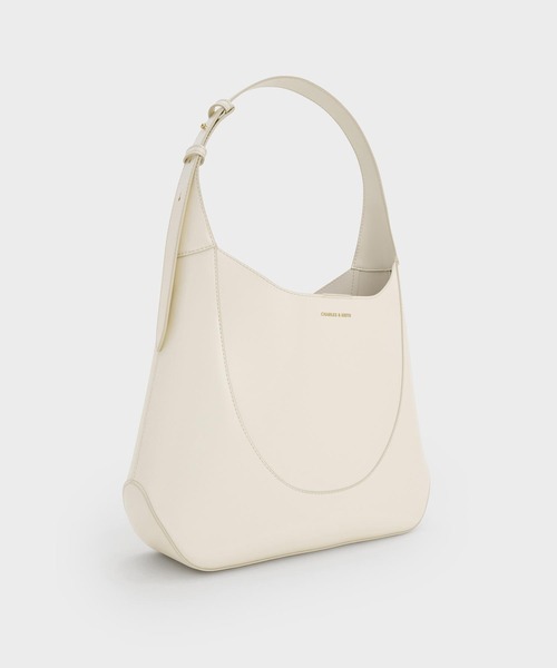 CHARLES & KEITH(チャールズ & キース)の「Sigrid シグリッド ホーボーバッグ(ショルダーバッグ・レディース・クリーム/ダークパープル/スミクロ・L)」の7枚目の写真